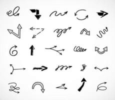 Vector set of hand drawn arrows, elements for presentation