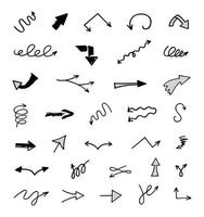 Vector set of hand drawn arrows, elements for presentation