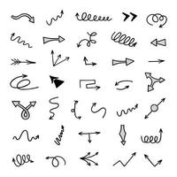 Vector set of hand drawn arrows, elements for presentation