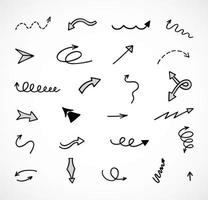 Vector set of hand drawn arrows, elements for presentation