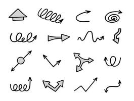 Vector set of hand drawn arrows, elements for presentation