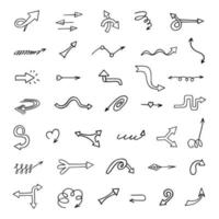 Vector set of hand drawn arrows, elements for presentation