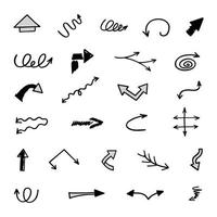 Vector set of hand drawn arrows, elements for presentation