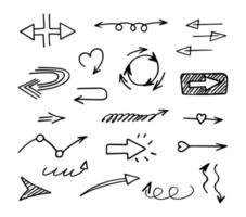 Vector set of hand drawn arrows, elements for presentation