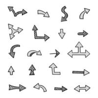 Vector set of hand drawn arrows, elements for presentation