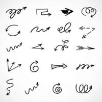 Vector set of hand drawn arrows, elements for presentation