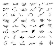 Vector set of hand drawn arrows, elements for presentation