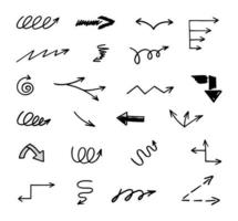 Vector set of hand drawn arrows, elements for presentation