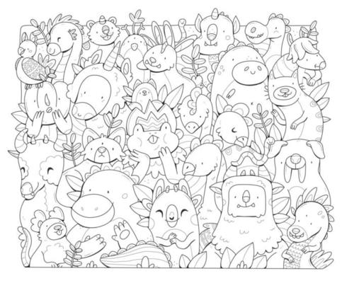 Doodle Coloring Page Vector Art, Icons, and Graphics for Free Download