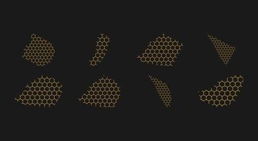 set of honeycomb abstract shape. Hexagonal elements vector