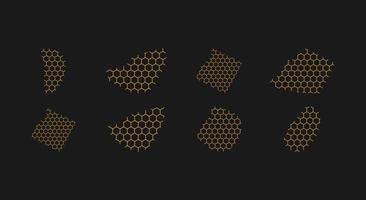 set of honeycomb abstract shape. Hexagonal elements vector