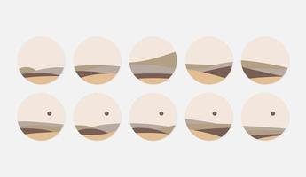 set of abstract boho landscape vector