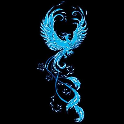 Blue Phoenix Logos Clipart Black And White Download - Phoenix