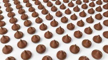 Chocolate Chips in rows and column 3d illustration photo