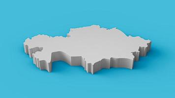 Kazakhstan 3D map Geography Cartography and topology Sea Blue surface 3D illustration photo