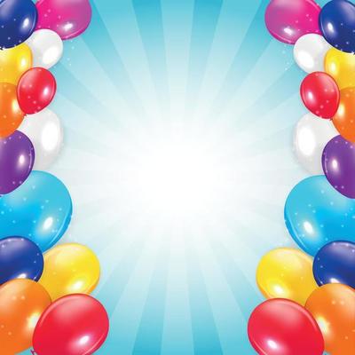 Colored Balloons Background, Vector Illustration.