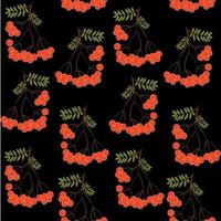 Seamless pattern background with rowanberrys and leafs vector