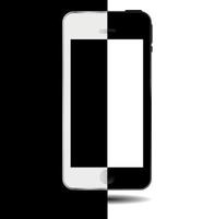 Black and white concept mobile phone vector illustration