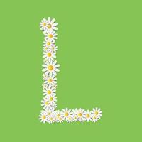 flora margarita diseño alfabeto vector illustartion