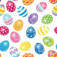 Beautiful Easter Egg Seamless Pattern Background Vector Illustration