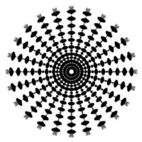 Black and White Abstract Psychedelic Art Background. Vector Illustration.