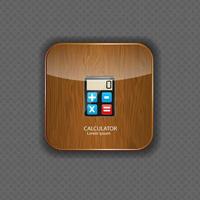 calculadora, madera, aplicación, iconos, vector, ilustración vector