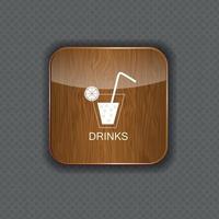 Drink wood application icons vector