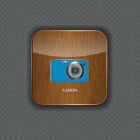 Camera wood application icons vector illustration