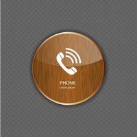 Phone wood application icons vector