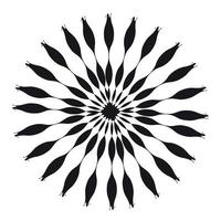 Black and White Abstract Psychedelic Art Background. Vector Illustration.