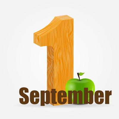 1 september date vector illustration