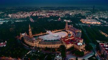 Aerial view of Spanish Square Seville video