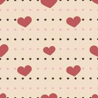 Playful polka dots and bright hearts. Bright pattern for Valentine's Day vector