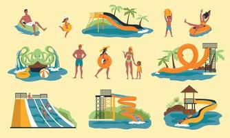 Aquapark Flat Set vector