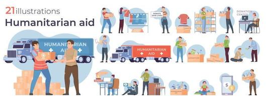 Humanitarian Aid Composition Set vector