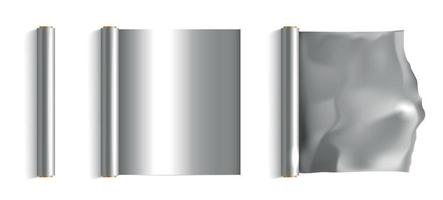 Free Vector  Vector roll of aluminium foil close up top view