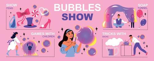 Soap Bubbles Show Set vector