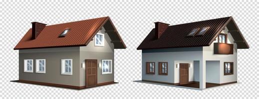 conjunto de concepto transparente de dibujo de casa vector