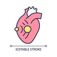 Echocardiographic test RGB color icon. Heart health testing. Medical service for patients. Isolated vector illustration. Simple filled line drawing.