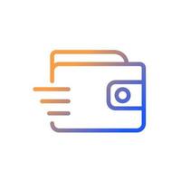 Quick payment gradient linear vector icon. Electronic money transmission. Financial operation. Dynamic movement. Thin line color symbol. Modern style pictogram. Vector isolated outline drawing