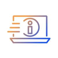 Obtaining information gradient linear vector icon. Searching data. Phishing prevention. Information security online. Thin line color symbol. Modern style pictogram. Vector isolated outline drawing