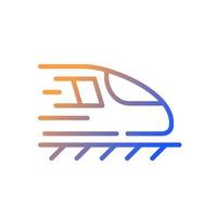 Train gradient linear vector icon. Rail road. Passenger and cargo transportation. Public transport. Dynamic movement. Thin line color symbol. Modern style pictogram. Vector isolated outline drawing