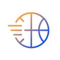 Ball gradient linear vector icon. Sport game. Playing basketball. Sport activity and competition. Dynamic movement. Thin line color symbol. Modern style pictogram. Vector isolated outline drawing