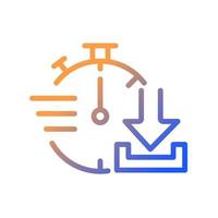 Quick download gradient linear vector icon. Data transferring. Digital files receiving from remote system. Thin line color symbol. Modern style pictogram. Vector isolated outline drawing