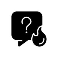 Urgent question black glyph icon. Common issues solving. Looking for important answer. Information support. Silhouette symbol on white space. Solid pictogram. Vector isolated illustration