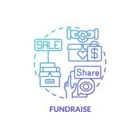 Fundraise blue gradient concept icon. Providing support to homeless people abstract idea thin line illustration. Nonprofit organization event. Isolated outline drawing.