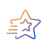 Shooting star gradient linear vector icon. Make wish upon falling star. Burning meteor in atmosphere. Dynamic movement. Thin line color symbol. Modern style pictogram. Vector isolated outline drawing