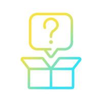 Out-of-the-box question gradient linear vector icon. Creative thinking. Searching new ways of development. Thin line color symbol. Modern style pictogram. Vector isolated outline drawing