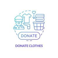 Donate clothes blue gradient concept icon. Homelessness assistance abstract idea thin line illustration. Providing affordable clothing. Isolated outline drawing.
