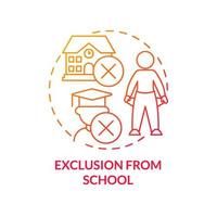 Exclusion from school red gradient concept icon. Youth homelessness cause abstract idea thin line illustration. Vulnerability of excluded pupil. Isolated outline drawing. vector